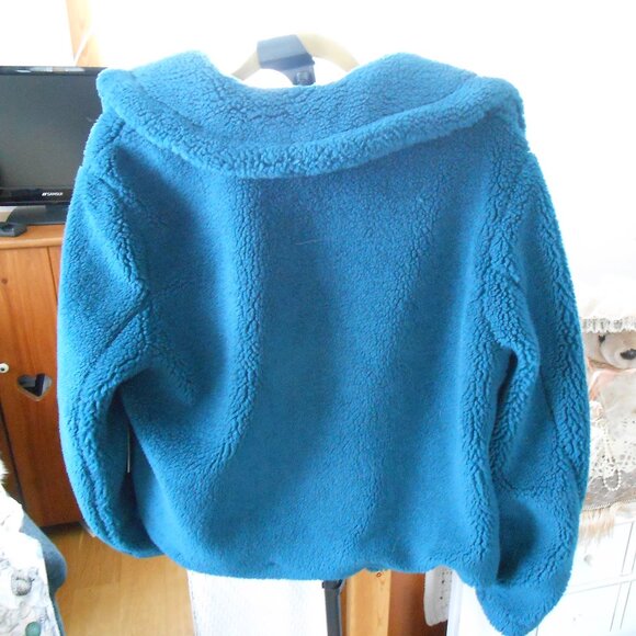 SHERPA JACKET-VERA WANG-WOMEN'S SIZE LARGE-TEAL BLUE-NWT! - Picture 3 of 7